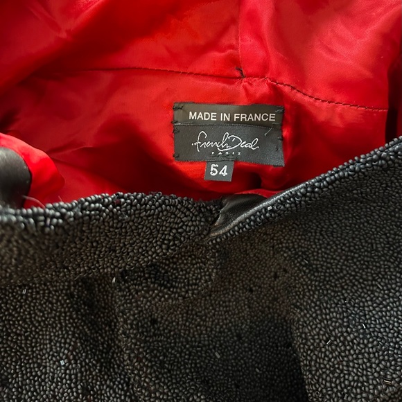 French Deal Designer Lamb's Leather Beaded Hoodie Sweatshirt | Men's Size FR 54 - Picture 10 of 10